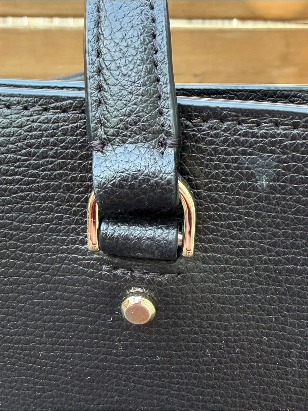 Kate Spade New York Perfect Large Tote Black Leather Zip Top Shoulder Bag EUC